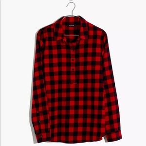 Madewell Flannel Popover Shirt Buffalo Check